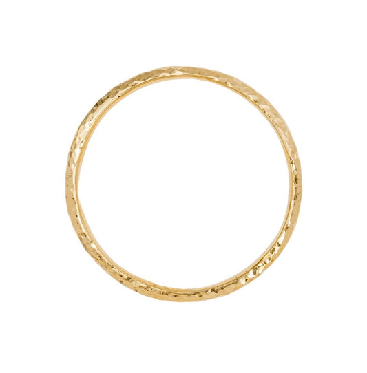 Hammered Gold Bangle - Artisanal textured statement bracelet