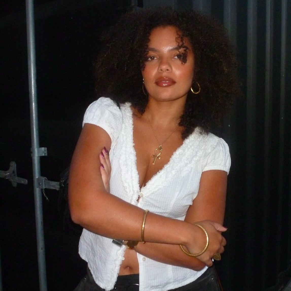 Hammered Gold Bangle - Artisanal textured statement bracelet