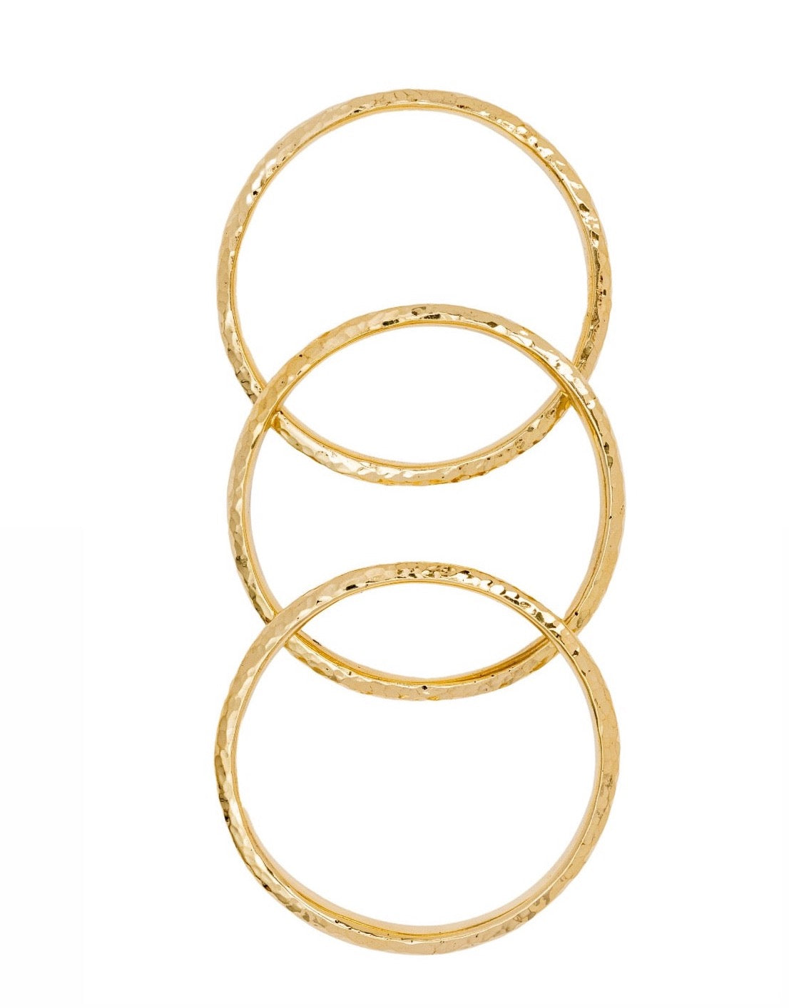 Hammered Gold Bangle - Artisanal textured statement bracelet