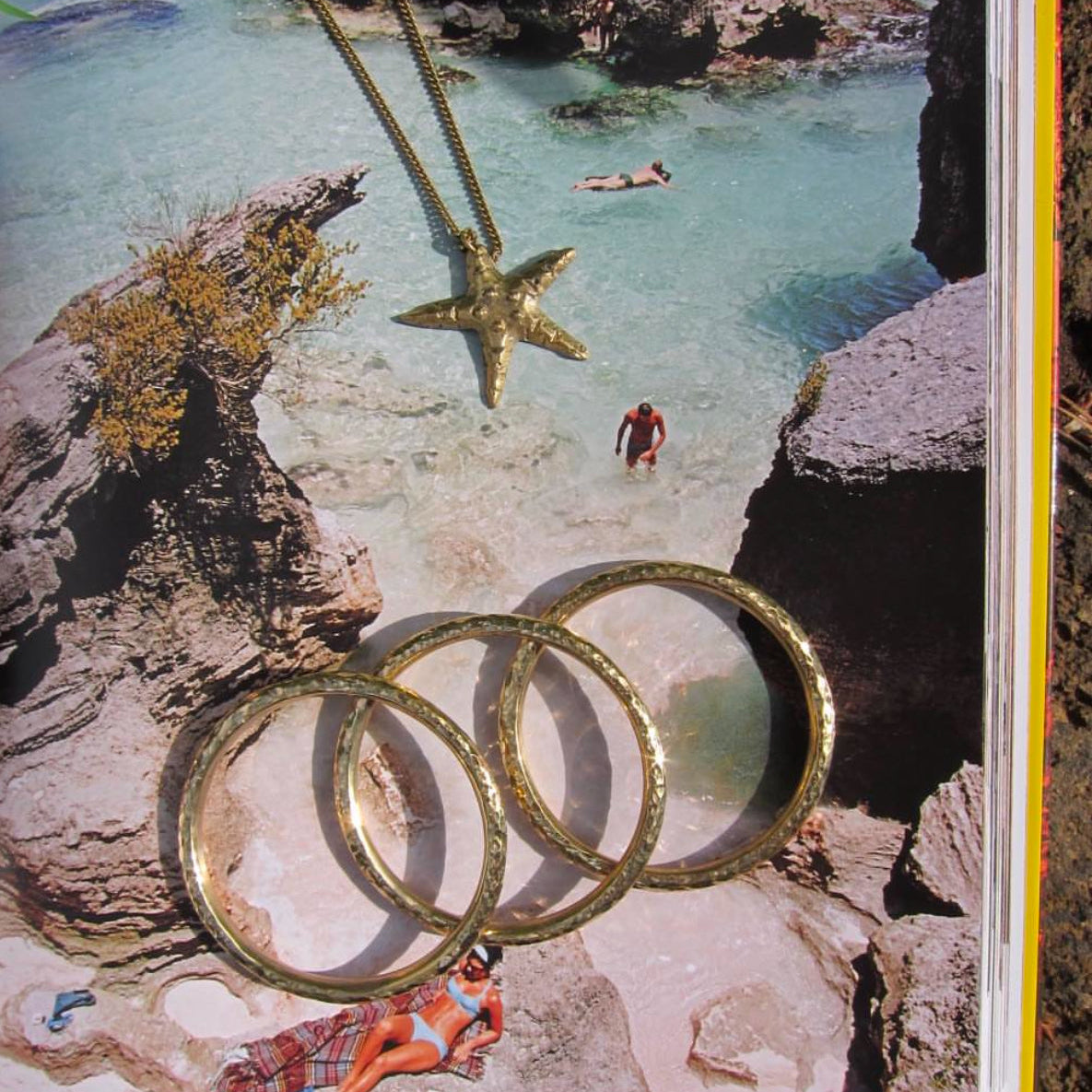 Hammered Gold Bangle - Artisanal textured statement bracelet