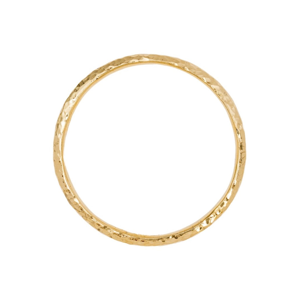 Hammered Gold Bangle - Artisanal textured statement bracelet 