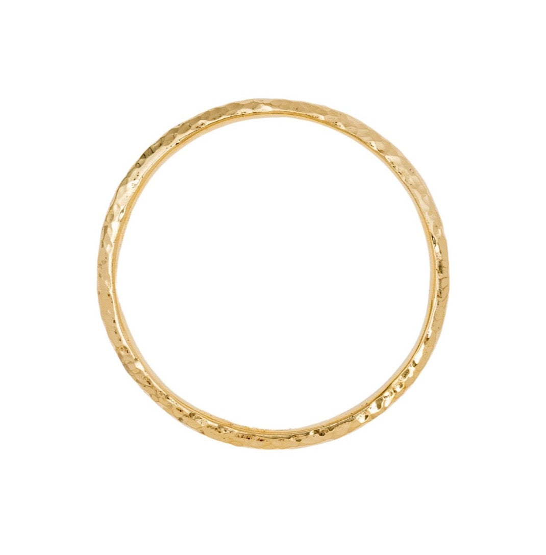 Hammered Gold Bangle - Artisanal textured statement bracelet 